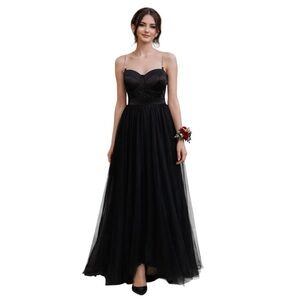 Haute Monde Black Corset Tulle Maxi Dress - Whimsigoth Drama – Size Small